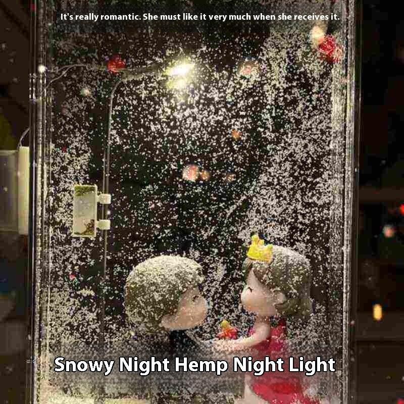 Magic Snowy Landscape Night Light (DIY Christmas Lights) - Small Street Light with Flowing Snow Effect for Desktop Decor (Handmade) - Dreamy-Designs Store Online