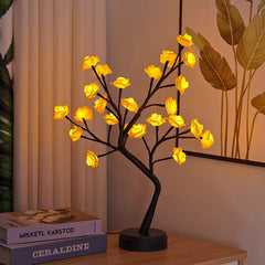 Flower Tree Rose Lamp (USB Powered) - Romantic Fairy Light Desk Decoration (8 Colors) / Wedding, Valentine's, Christmas Gift / Bendable Branches / LED Energy-Saving - Dreamy-Designs Store Online