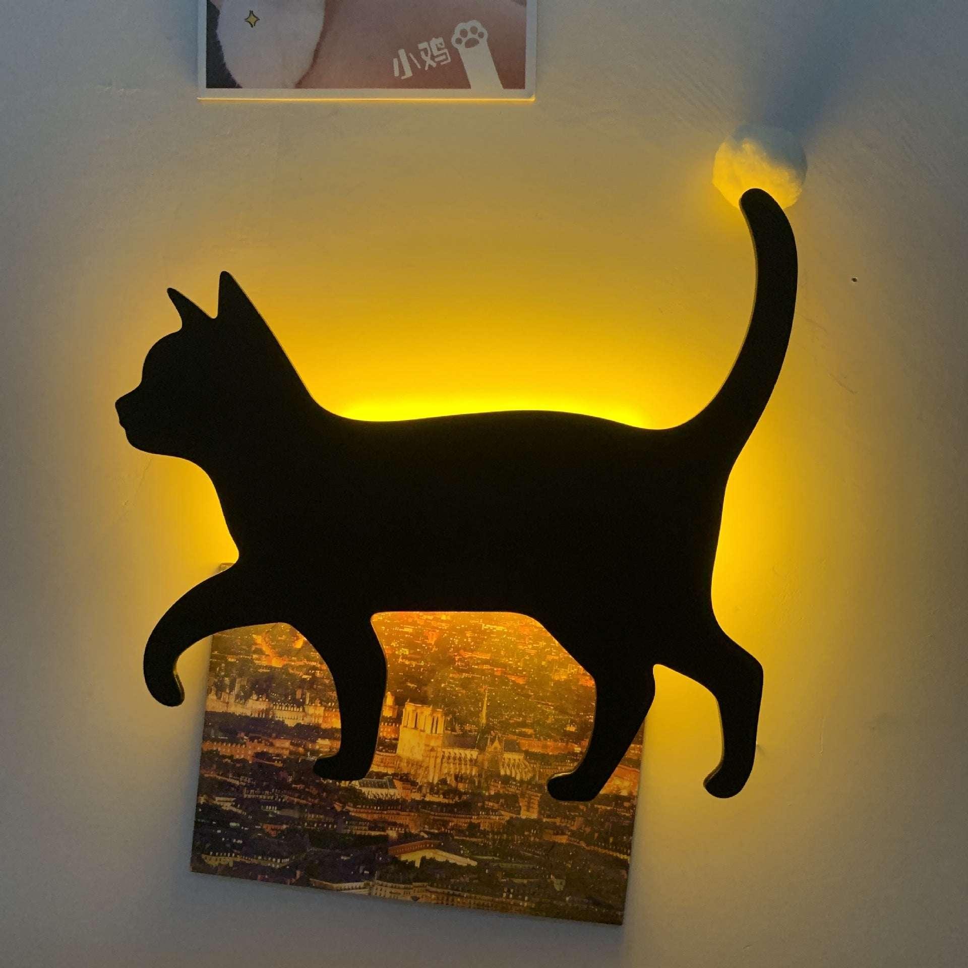 LED Animal Dog Cat Night Light Kitten Smart Sound Sensor Control Wall Lamp Home Corridor Balcony Night Lamp Baby Kids Sleep Lamp - Dreamy-Designs Store Online