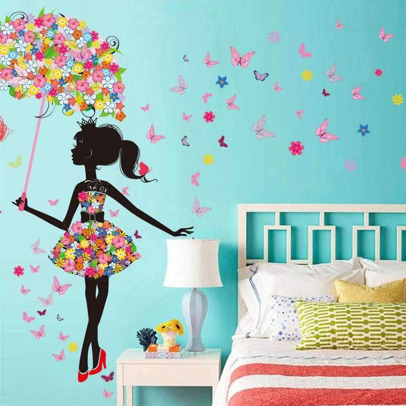 Elf Umbrella Creative Wall Sticker (90x60cm) // PVC Material // Decorative Home Decor - Dreamy-Designs Store Online