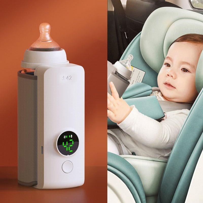 Portable Wireless Baby Bottle Warmer (USB Rechargeable) / 42°C Constant Temperature / Digital Display with 6-Speed Adjustment / Universal Insulation Sleeve - Dreamy-Designs Store Online