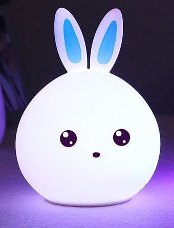 Cute Rabbit Night Light: 7-Color LED Lamp for Kids - Dreamy-Designs Store Online