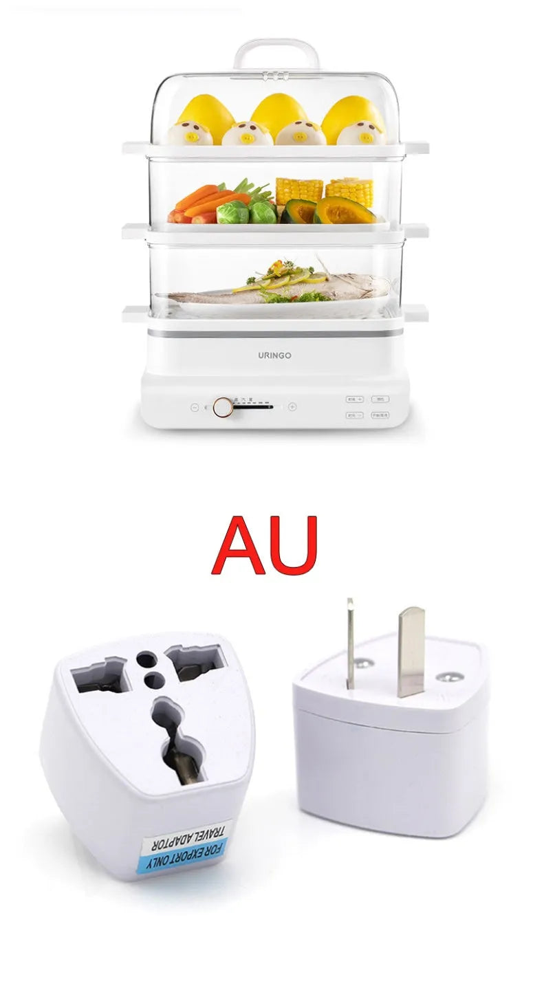 Household Small Multi Function Electric Steamer (3-Tier) (10L+) (White) (355 * 275 * 439mm) - Dreamy-Designs Store Online