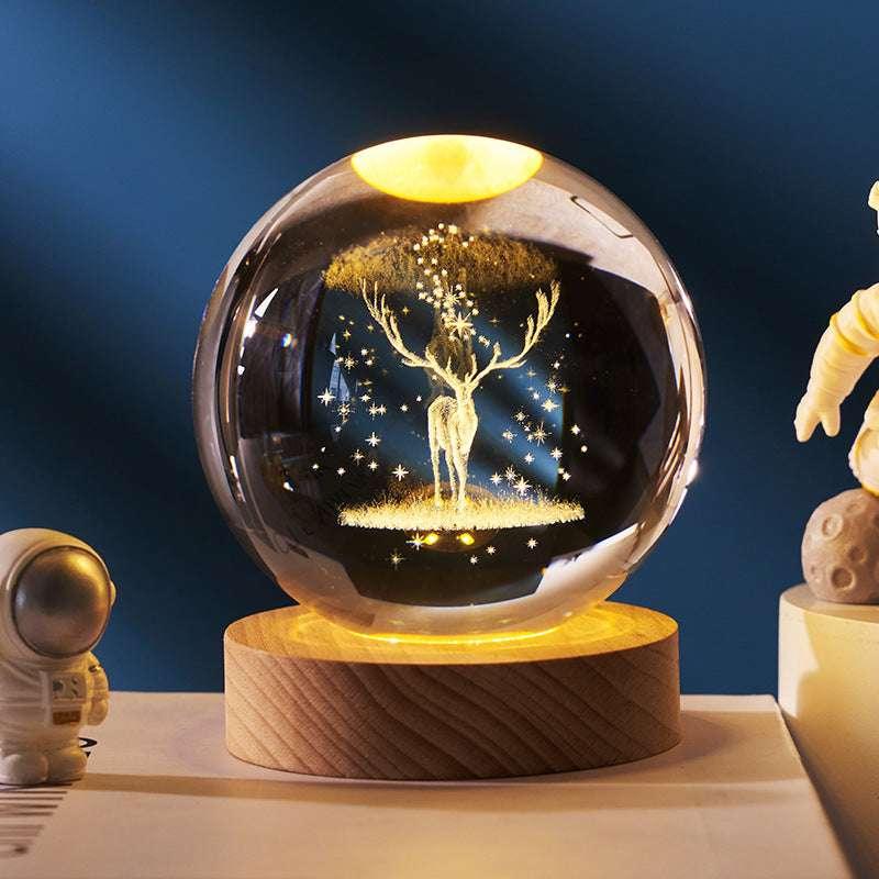 6 Designs: 3D Planet Crystal Ball Night Lamp | Cosmic Wonder - Dreamy-Designs Store Online