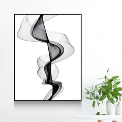 Decorative Painting For Vertical Meter Box - Nordic Abstract Canvas Art (35x45cm) - Hydraulic Lift Frame (Black/White) - Waterproof - Single Frame - PS Material - Dreamy-Designs Store Online