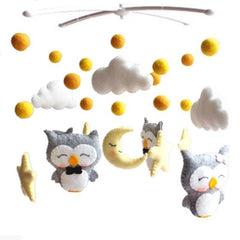 Newborn Owl Hand-Made Fabric Crib Rattle Toy - Dreamy-Designs Store Online