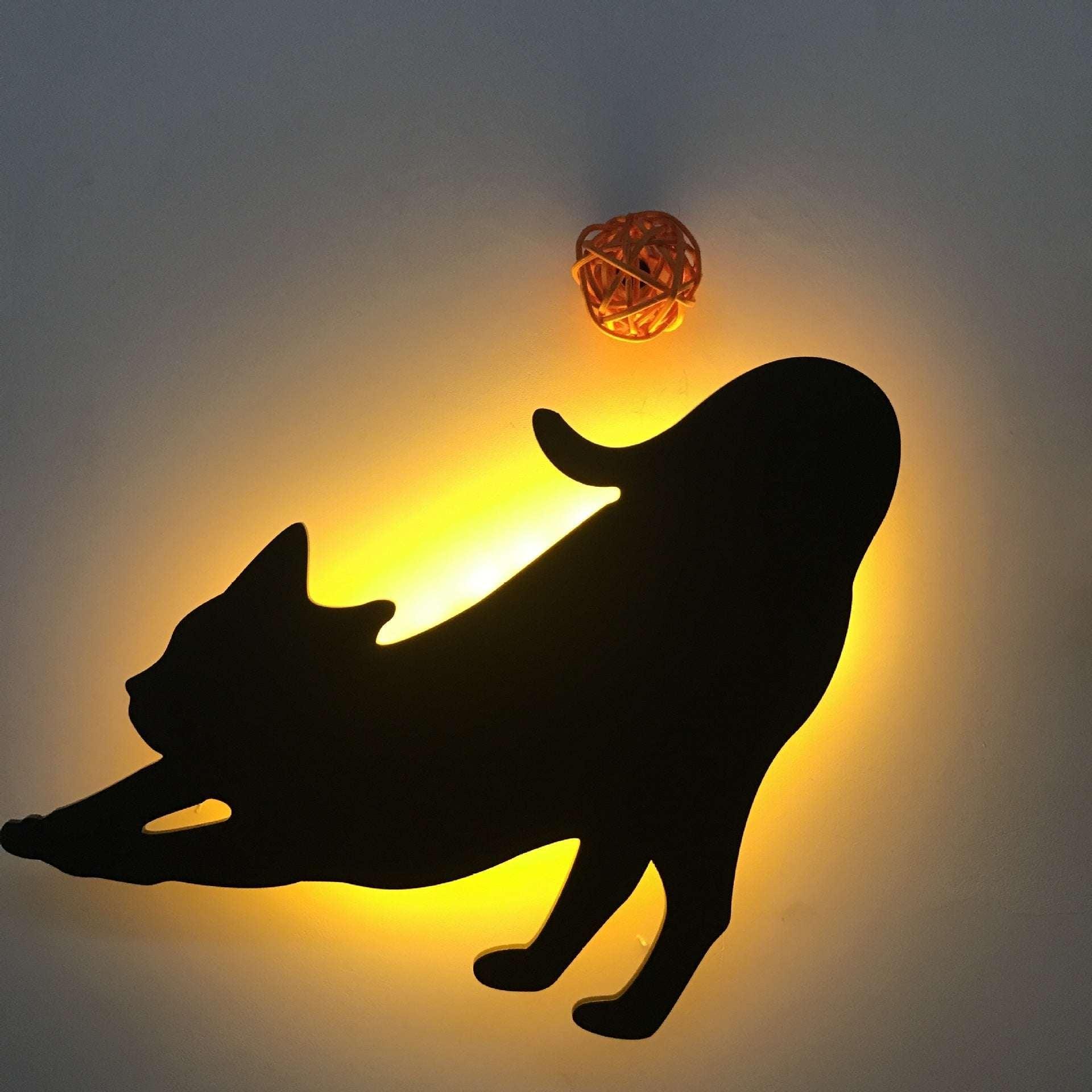 LED Animal Dog Cat Night Light Kitten Smart Sound Sensor Control Wall Lamp Home Corridor Balcony Night Lamp Baby Kids Sleep Lamp - Dreamy-Designs Store Online