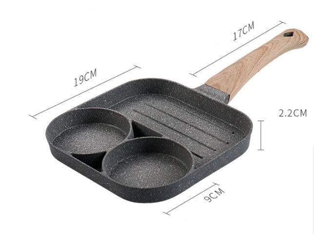 Multi Functional 4 Hole Frying Pan (Non-Stick) - Breakfast Maker for Eggs, Burgers, Pancakes & Omelets - Medical Stone Coating - Compatible with Multiple Cooktops - Dreamy-Designs Store Online