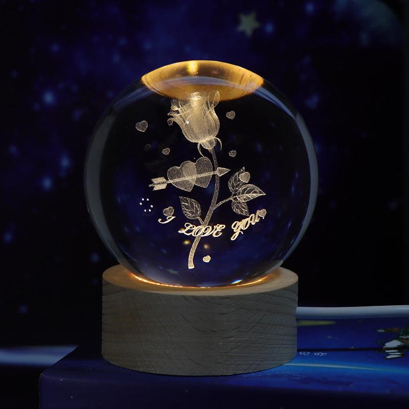 6 Designs: 3D Planet Crystal Ball Night Lamp | Cosmic Wonder - Dreamy-Designs Store Online