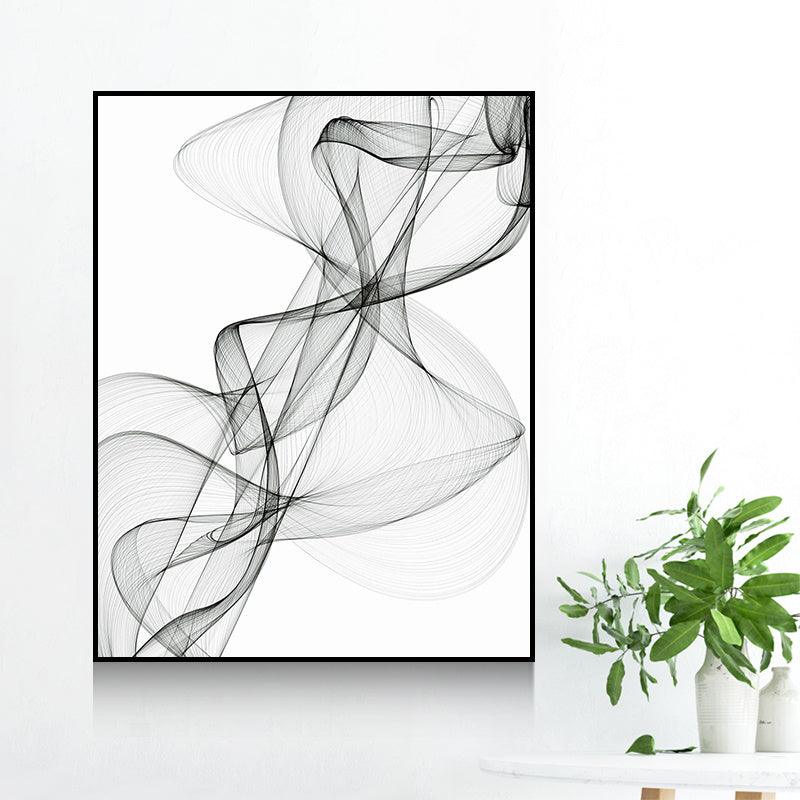 Decorative Painting For Vertical Meter Box - Nordic Abstract Canvas Art (35x45cm) - Hydraulic Lift Frame (Black/White) - Waterproof - Single Frame - PS Material - Dreamy-Designs Store Online