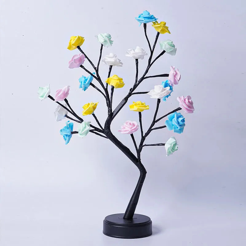 Flower Tree Rose Lamp (USB Powered) - Romantic Fairy Light Desk Decoration (8 Colors) / Wedding, Valentine's, Christmas Gift / Bendable Branches / LED Energy-Saving - Dreamy-Designs Store Online