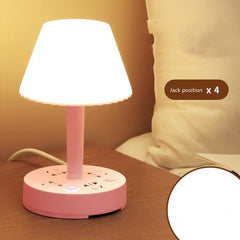 Creative Multi-Function Conversion Socket Desk Lamp With USB Ports (White/Pink, 0.8m/1.8m/2.8m/4.8m) - Dreamy-Designs Store Online