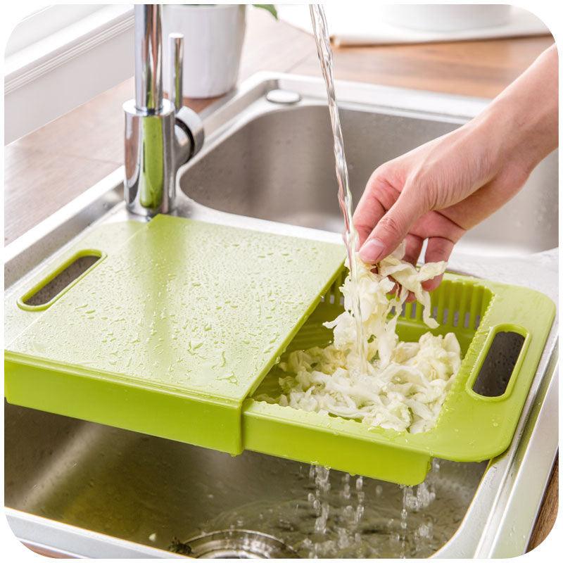 Multifunction Kitchen Chopping Block (36x23x4cm) / Sink Drain Basket / Cutting Board / Vegetable & Meat Tool / PP & TPE Material / Kitchen Accessory - Dreamy-Designs Store Online