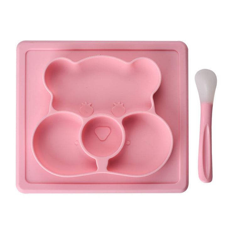 Cartoon Bear Silicone Baby Plate - 3 Colors Available - Dreamy-Designs Store Online