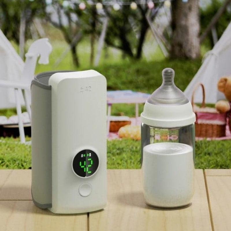 Portable Wireless Baby Bottle Warmer (USB Rechargeable) / 42°C Constant Temperature / Digital Display with 6-Speed Adjustment / Universal Insulation Sleeve - Dreamy-Designs Store Online