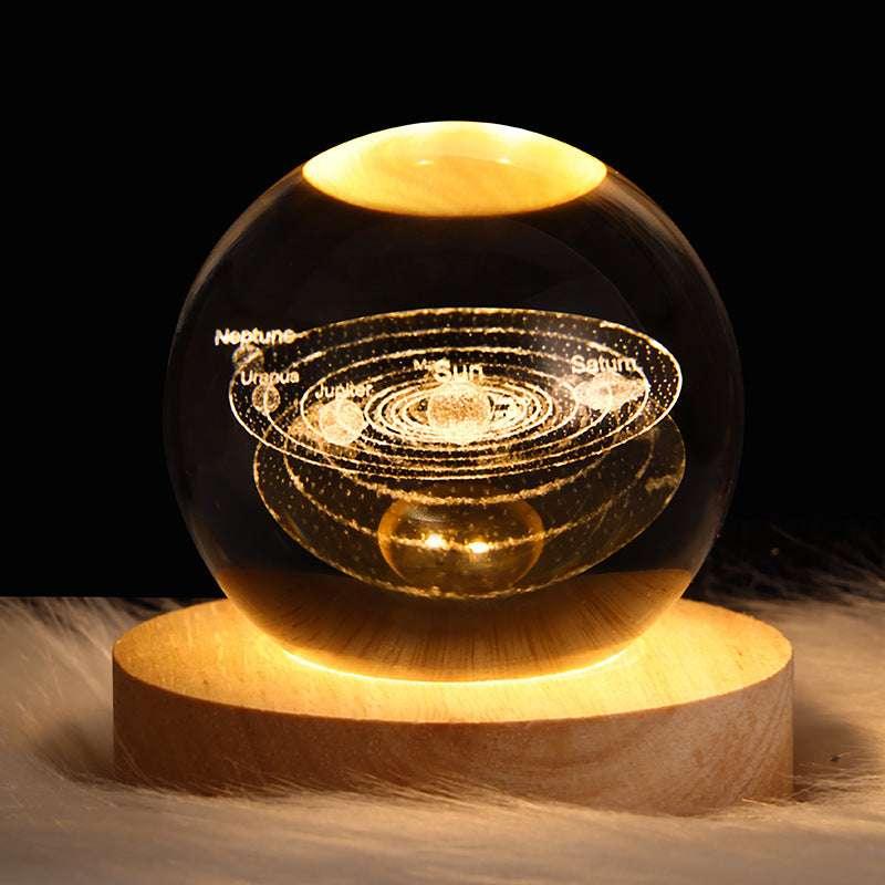 6 Designs: 3D Planet Crystal Ball Night Lamp | Cosmic Wonder - Dreamy-Designs Store Online