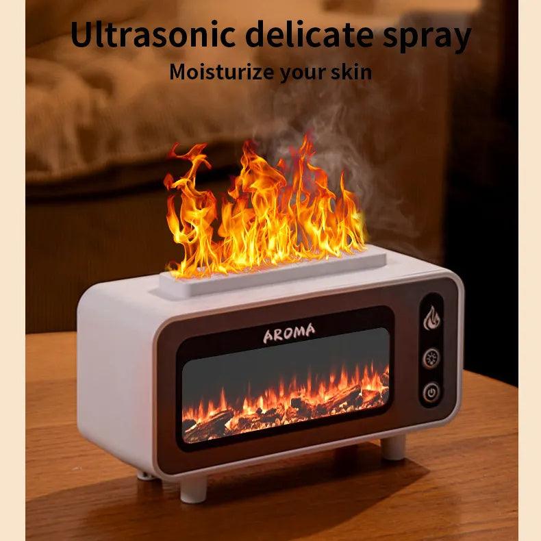 New Design Ultrasonic Flame Humidifier 200ml (Simulated Fireplace) / 3D Fire Aroma Diffuser / Colorful Light Essential Oil Diffuser / For Bedroom - Dreamy-Designs Store Online