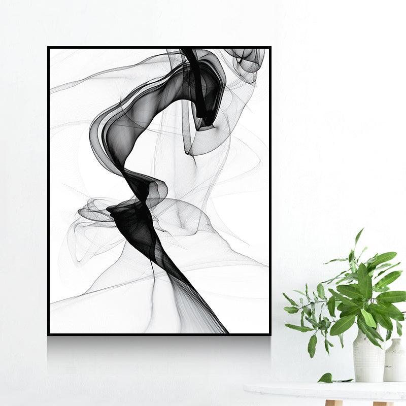 Decorative Painting For Vertical Meter Box - Nordic Abstract Canvas Art (35x45cm) - Hydraulic Lift Frame (Black/White) - Waterproof - Single Frame - PS Material - Dreamy-Designs Store Online