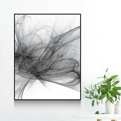 Decorative Painting For Vertical Meter Box - Nordic Abstract Canvas Art (35x45cm) - Hydraulic Lift Frame (Black/White) - Waterproof - Single Frame - PS Material - Dreamy-Designs Store Online