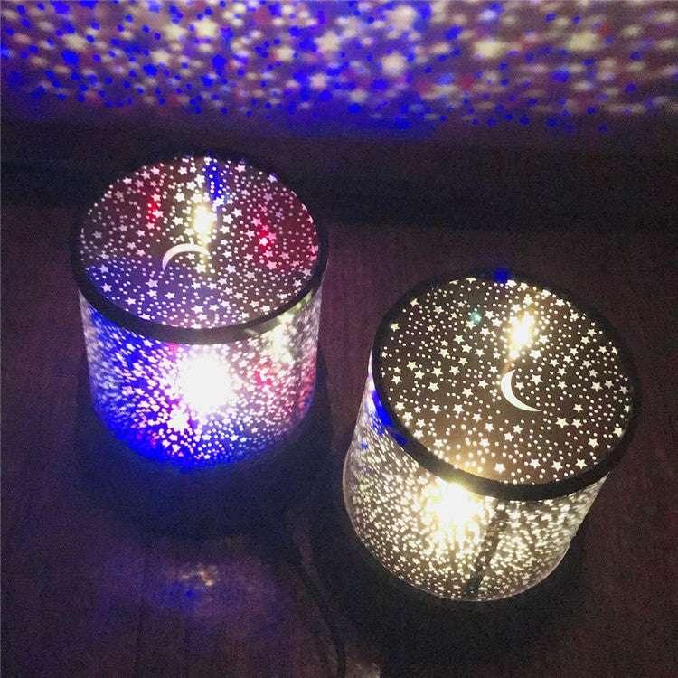 LED Night Light Projector Lamp (Colorful Star Light) / Auto Flashing / Multi-Colors / Battery Powered / Random Color - Dreamy-Designs Store Online