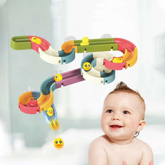 DIY Baby Bath Toys Wall Suction Cup Marble Race Run Track Bathroom Bathtub Kids Play Water Games Toy Set (15/35/60/18/39/66 Piece Sets) "Educational Construction Toys" "Safe & Durable" "Improves Creativity" - Dreamy-Designs Store Online