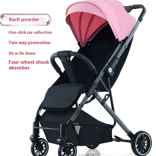 Pull Rod Type Summer Ultra-light Stroller Four Minus: Reversible, One-Click Folding, Multi-Color Stroller (With Trolley & Gifts) - Dreamy-Designs Store Online