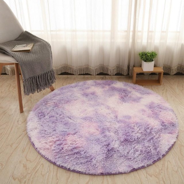 Fluffy Round Shaggy Rugs - 9 Colors, 1.77" Thick Pile - Dreamy-Designs Store Online