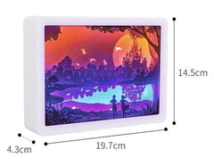 Home Photo Frame Bedside Lamp 3D Light And Shadow Paper Carving Ornaments (USB Powered, Remote Control, Modern Design) - Dreamy-Designs Store Online