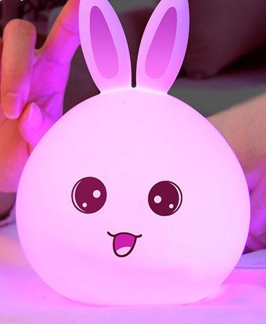 Cute Rabbit Night Light: 7-Color LED Lamp for Kids - Dreamy-Designs Store Online