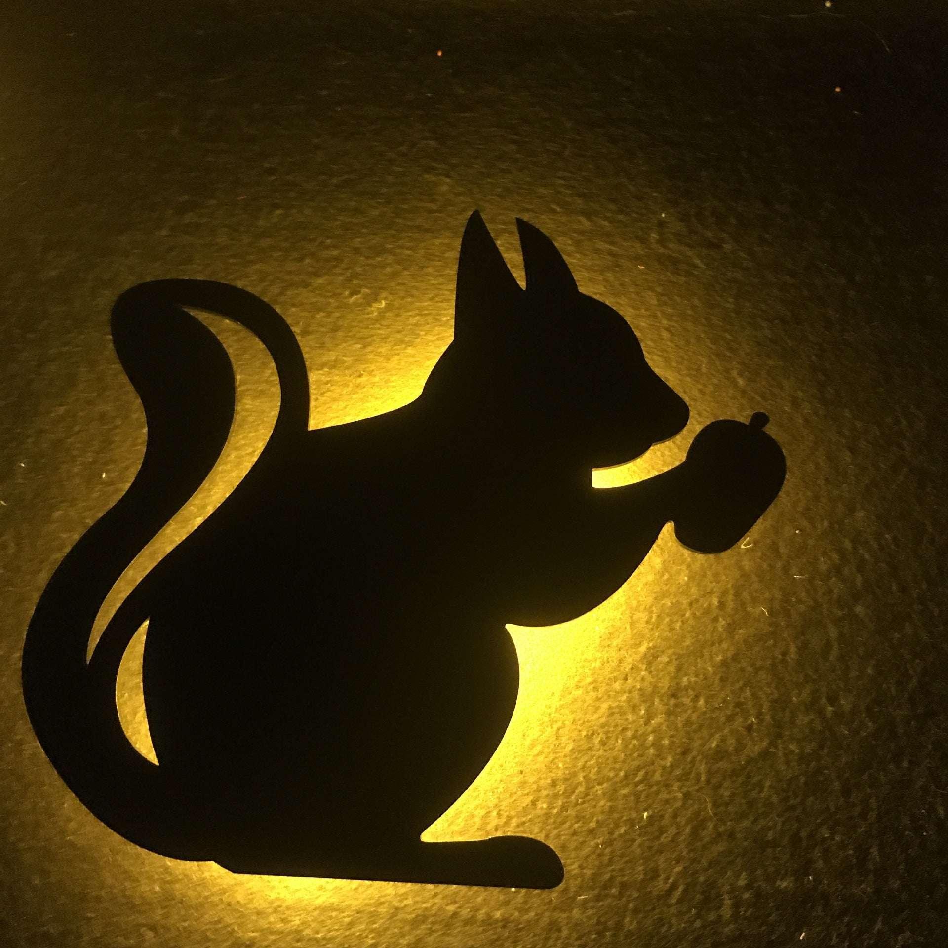 LED Animal Dog Cat Night Light Kitten Smart Sound Sensor Control Wall Lamp Home Corridor Balcony Night Lamp Baby Kids Sleep Lamp - Dreamy-Designs Store Online