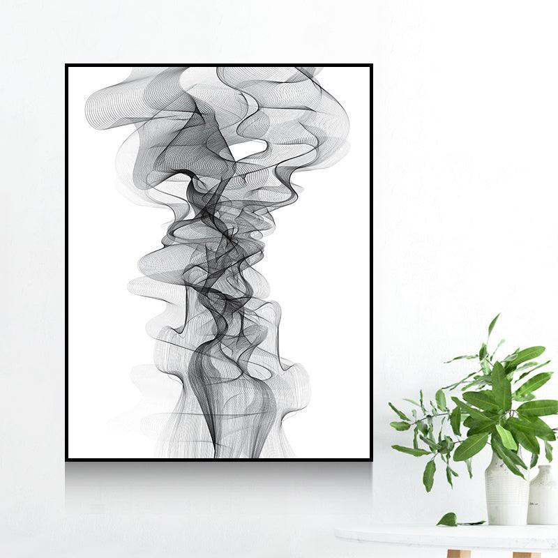 Decorative Painting For Vertical Meter Box - Nordic Abstract Canvas Art (35x45cm) - Hydraulic Lift Frame (Black/White) - Waterproof - Single Frame - PS Material - Dreamy-Designs Store Online