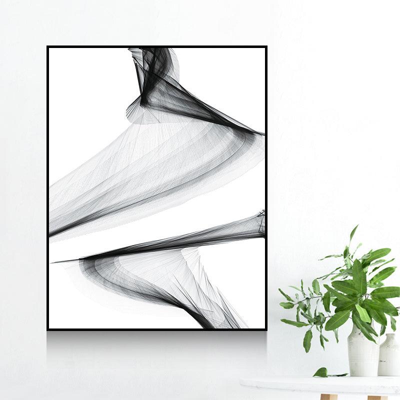 Decorative Painting For Vertical Meter Box - Nordic Abstract Canvas Art (35x45cm) - Hydraulic Lift Frame (Black/White) - Waterproof - Single Frame - PS Material - Dreamy-Designs Store Online