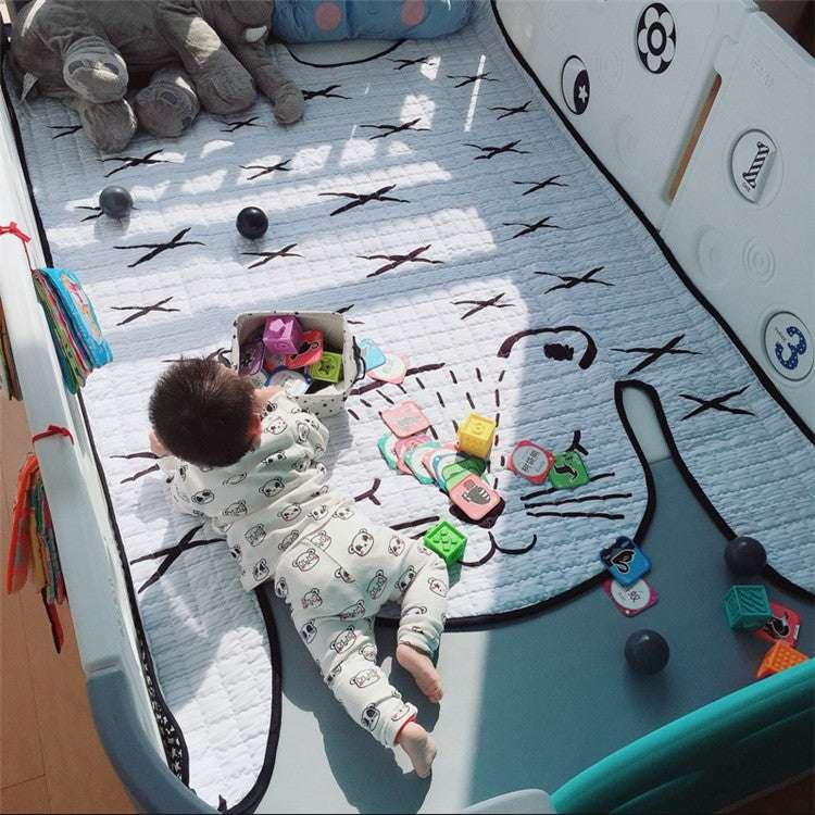 Soft Cotton Baby Play Mat / Kids Carpet / White Tiger Plush Rug (L: 130x190cm, S: 100x140cm) - Decorative Floor Mat for Living Room & Children's Development - Dreamy-Designs Store Online