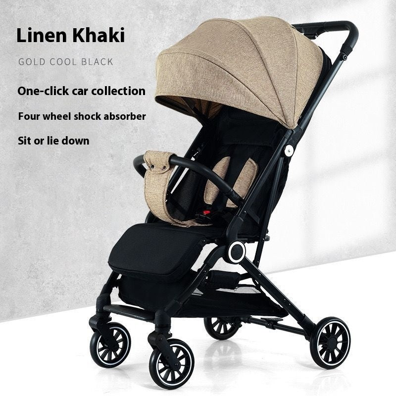 Pull Rod Type Summer Ultra-light Stroller Four Minus: Reversible, One-Click Folding, Multi-Color Stroller (With Trolley & Gifts) - Dreamy-Designs Store Online