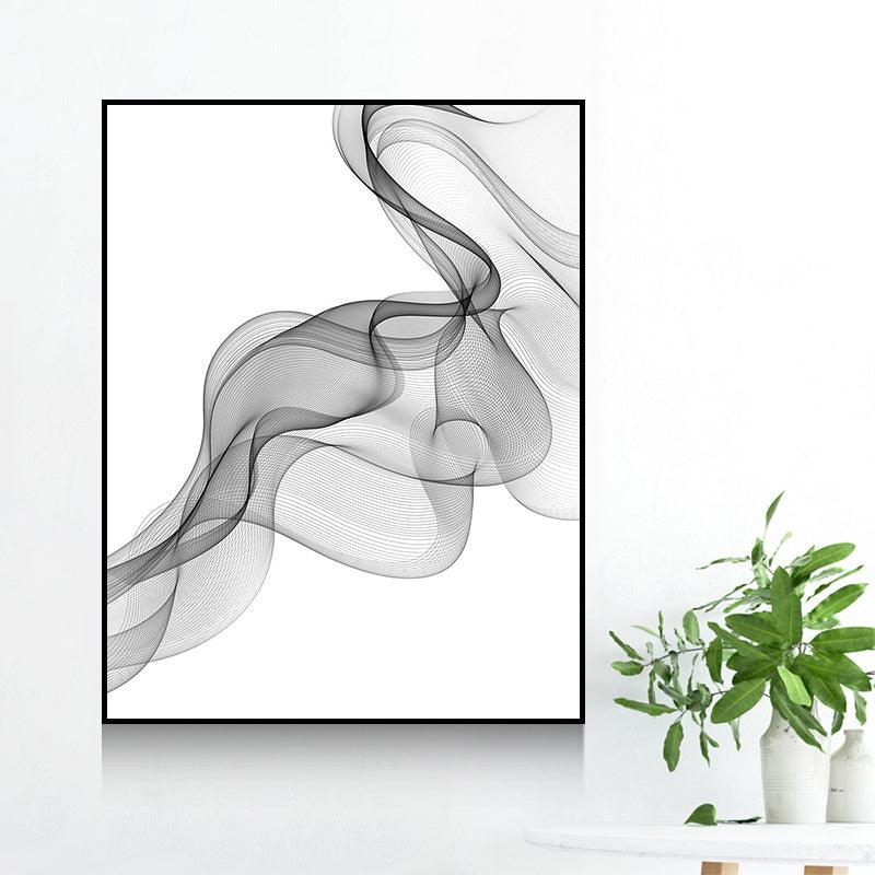 Decorative Painting For Vertical Meter Box - Nordic Abstract Canvas Art (35x45cm) - Hydraulic Lift Frame (Black/White) - Waterproof - Single Frame - PS Material - Dreamy-Designs Store Online