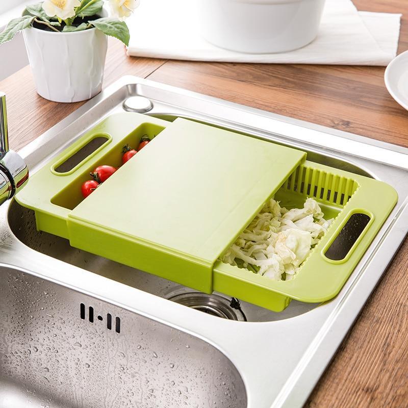 Multifunction Kitchen Chopping Block (36x23x4cm) / Sink Drain Basket / Cutting Board / Vegetable & Meat Tool / PP & TPE Material / Kitchen Accessory - Dreamy-Designs Store Online