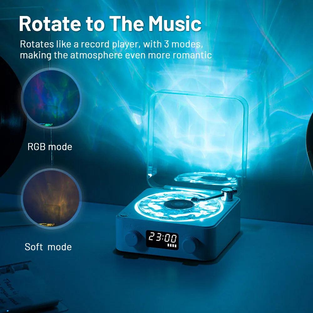 Retro Turntable Speaker Wireless Bluetooth-compatible 5.0 Vinyl Record Player Stereo Sound With White Noise RGB Projection Lamp Effect - Dreamy-Designs Store Online