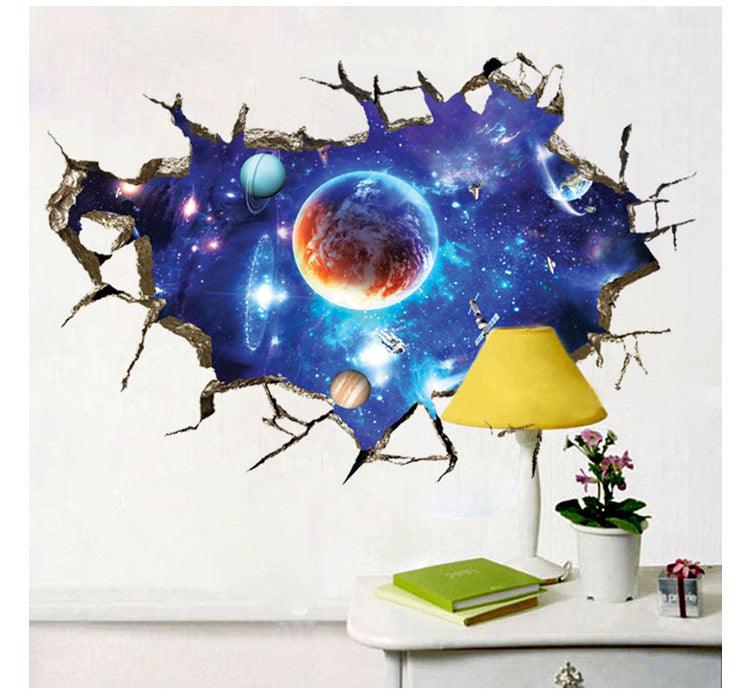 Space Planet Wall Stickers Bedroom Living Room Ceiling Decoration Stickers 3D Stereo - Dreamy-Designs Store Online