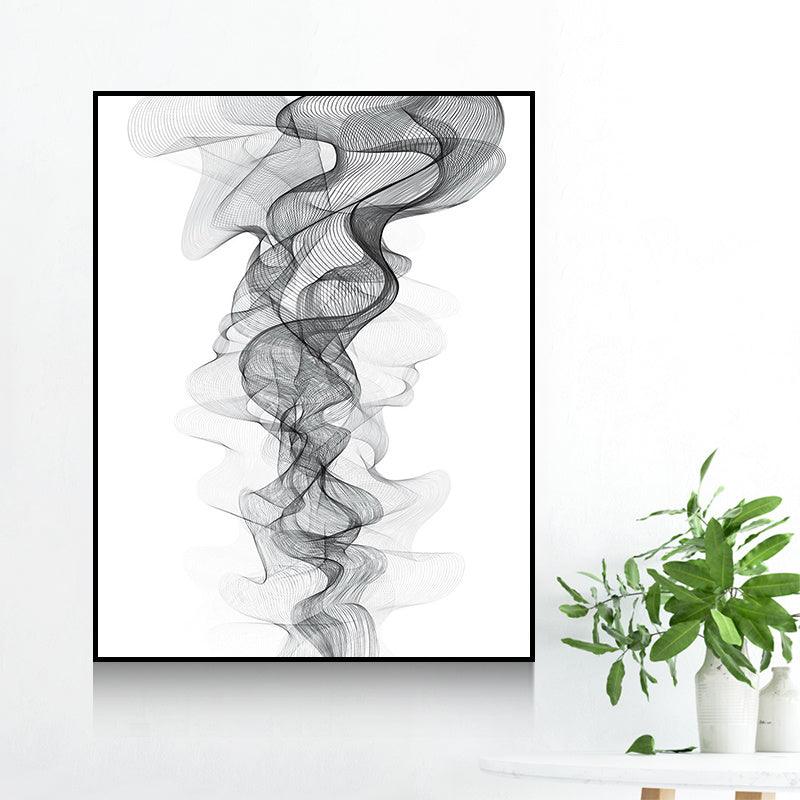 Decorative Painting For Vertical Meter Box - Nordic Abstract Canvas Art (35x45cm) - Hydraulic Lift Frame (Black/White) - Waterproof - Single Frame - PS Material - Dreamy-Designs Store Online