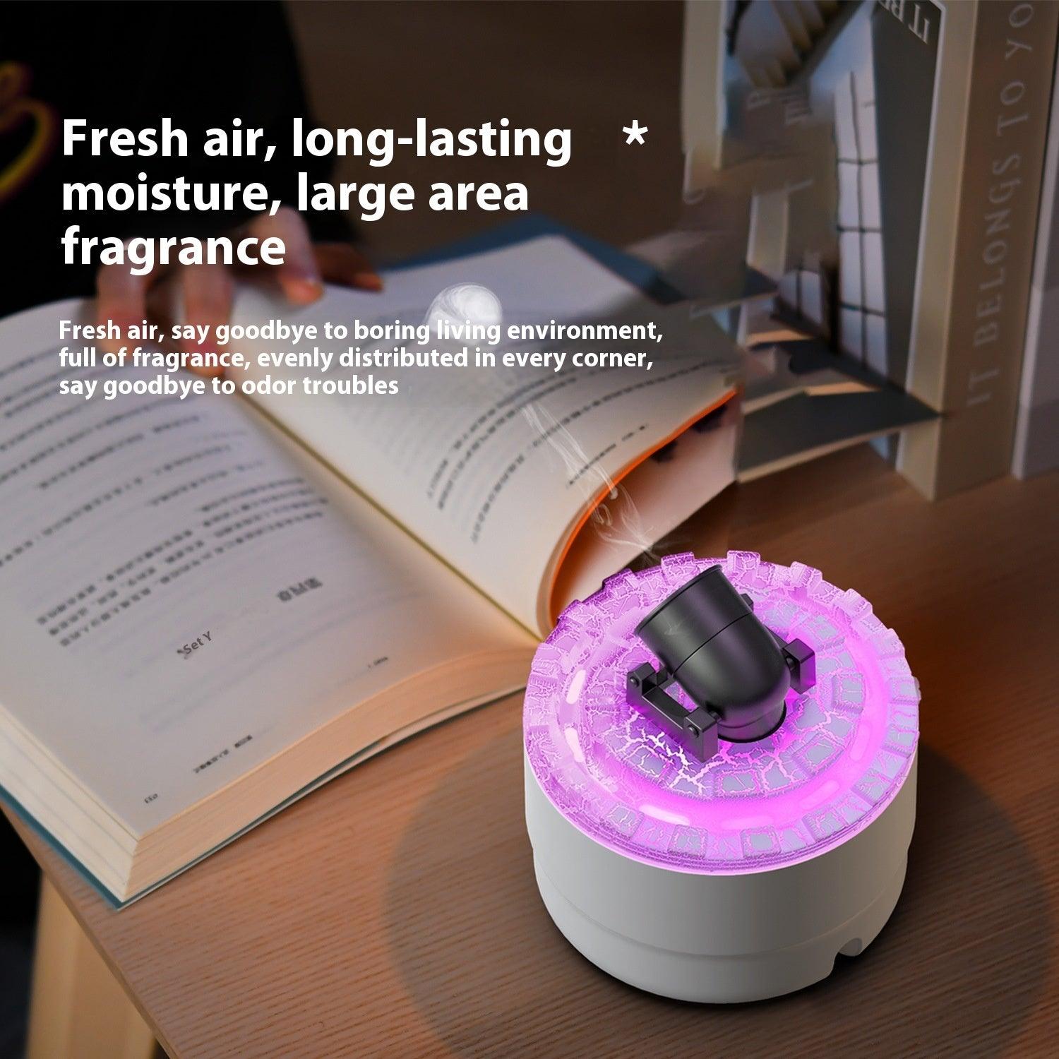 Battery Aroma Diffuser With Colorful Flame Light (Home/Bedroom) // Large Spray Humidifier // USB Powered // 0.5-1L Capacity // 2-8 Hour Timer // Ultrasonic // Nordic/Industrial Style - Dreamy-Designs Store Online