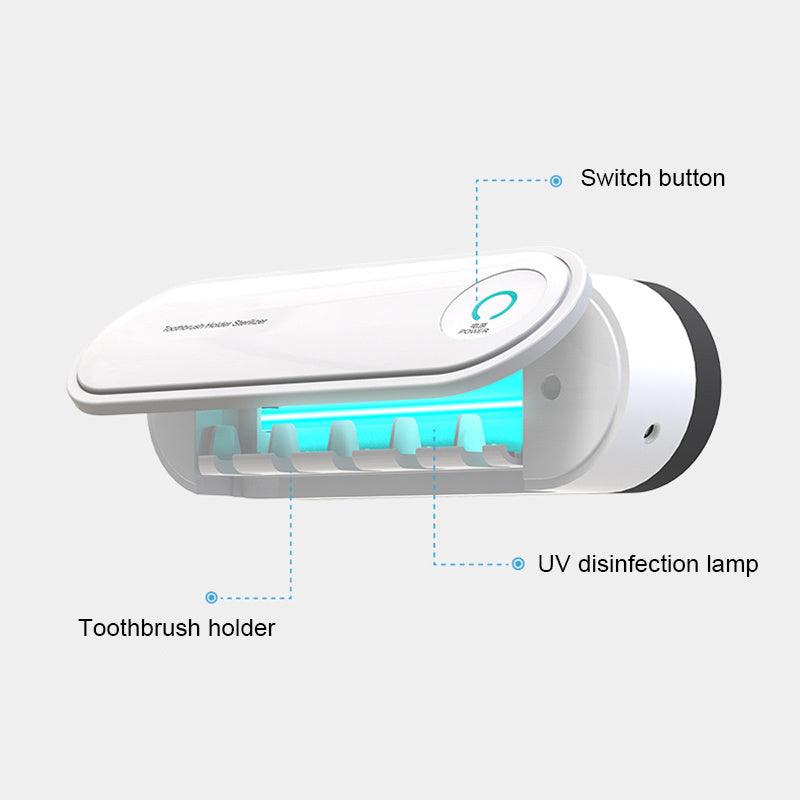 Ultraviolet Toothbrush Holder - Wall-Mounted Sterilizer & Dryer (White, 20x6x5.5cm) / UV Sanitizer for Bathroom Accessories / Eco-Friendly Cleaning Device - Dreamy-Designs Store Online