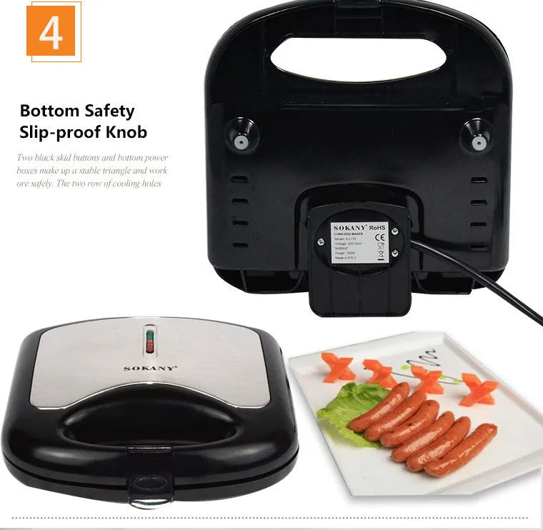 Home Hot Dog Roast Sausage Frying Machine (Non-Stick, 750W) - Electric Kitchen Gadget for Quick and Easy Hot Dog Preparation (220V, 50-60Hz) - Dreamy-Designs Store Online