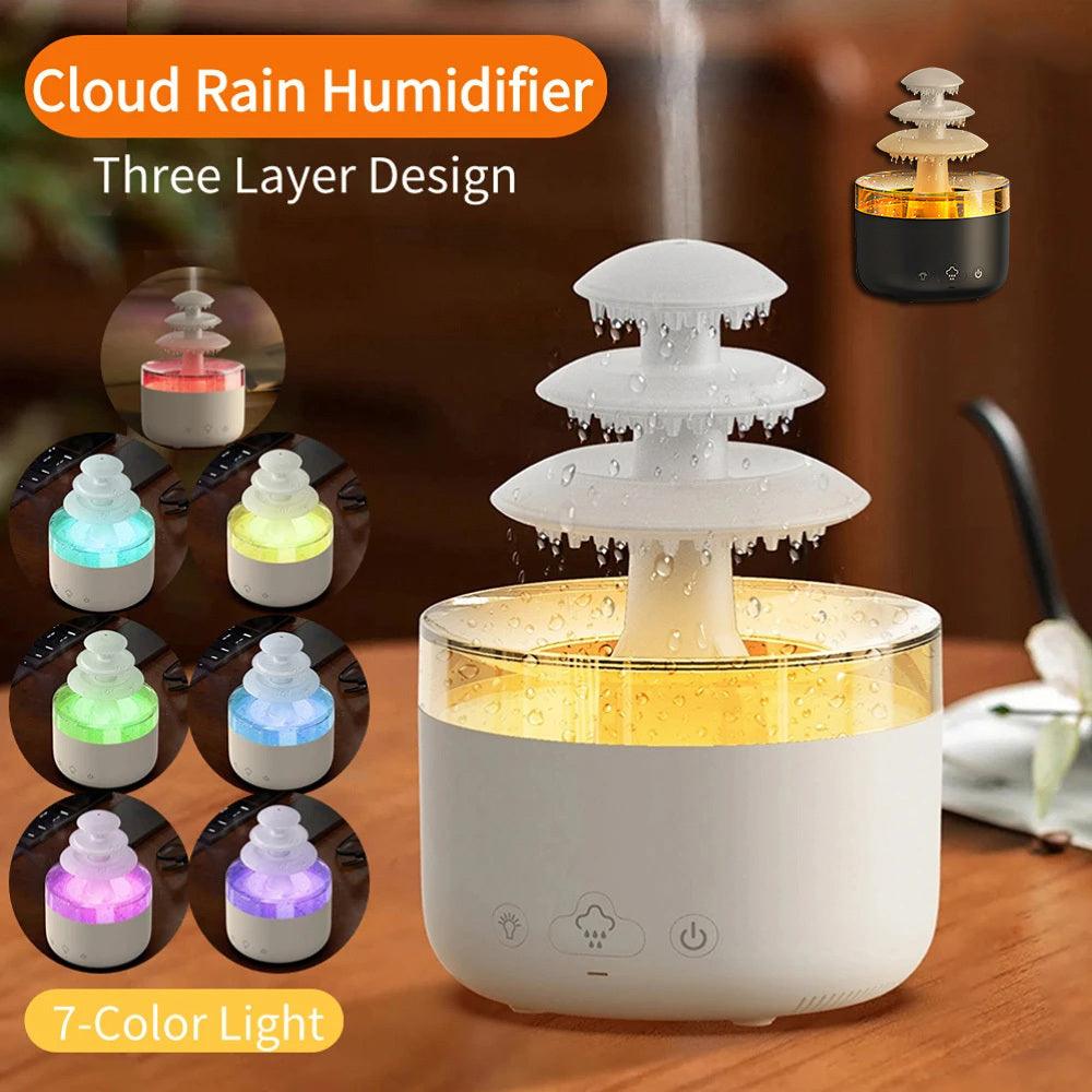 New Cloud Rain Air Humidifier Essential Oil Aromatherapy Diffuser USB Mute Mist Air Humidifier With Colorful Light - Dreamy-Designs Store Online