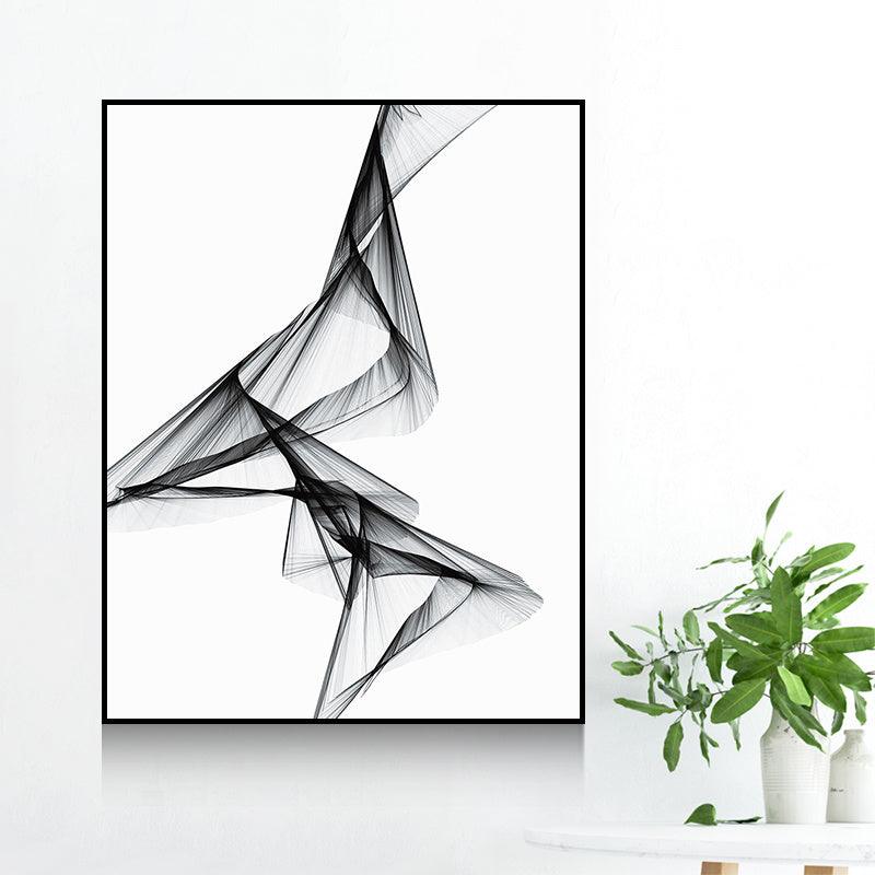 Decorative Painting For Vertical Meter Box - Nordic Abstract Canvas Art (35x45cm) - Hydraulic Lift Frame (Black/White) - Waterproof - Single Frame - PS Material - Dreamy-Designs Store Online