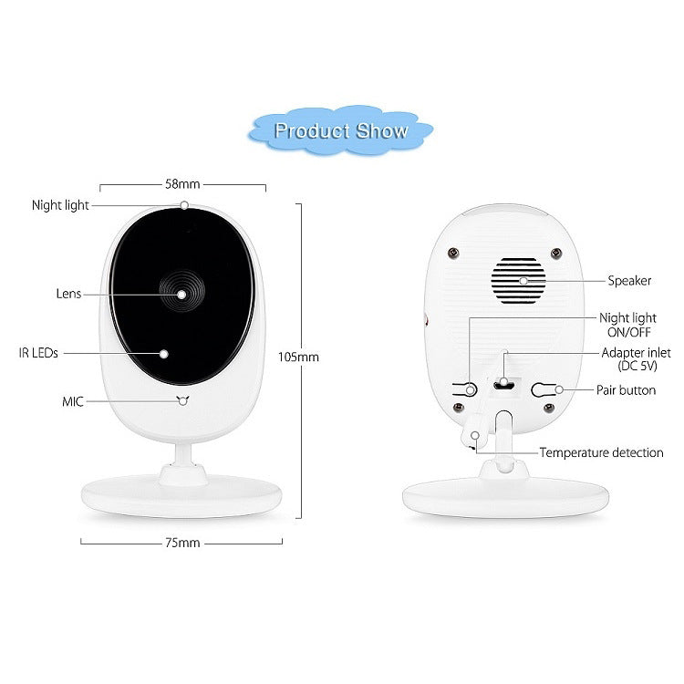 HD Baby Monitor: 300m Range, 2-Way Audio (2.4" Screen) - Dreamy-Designs Store Online