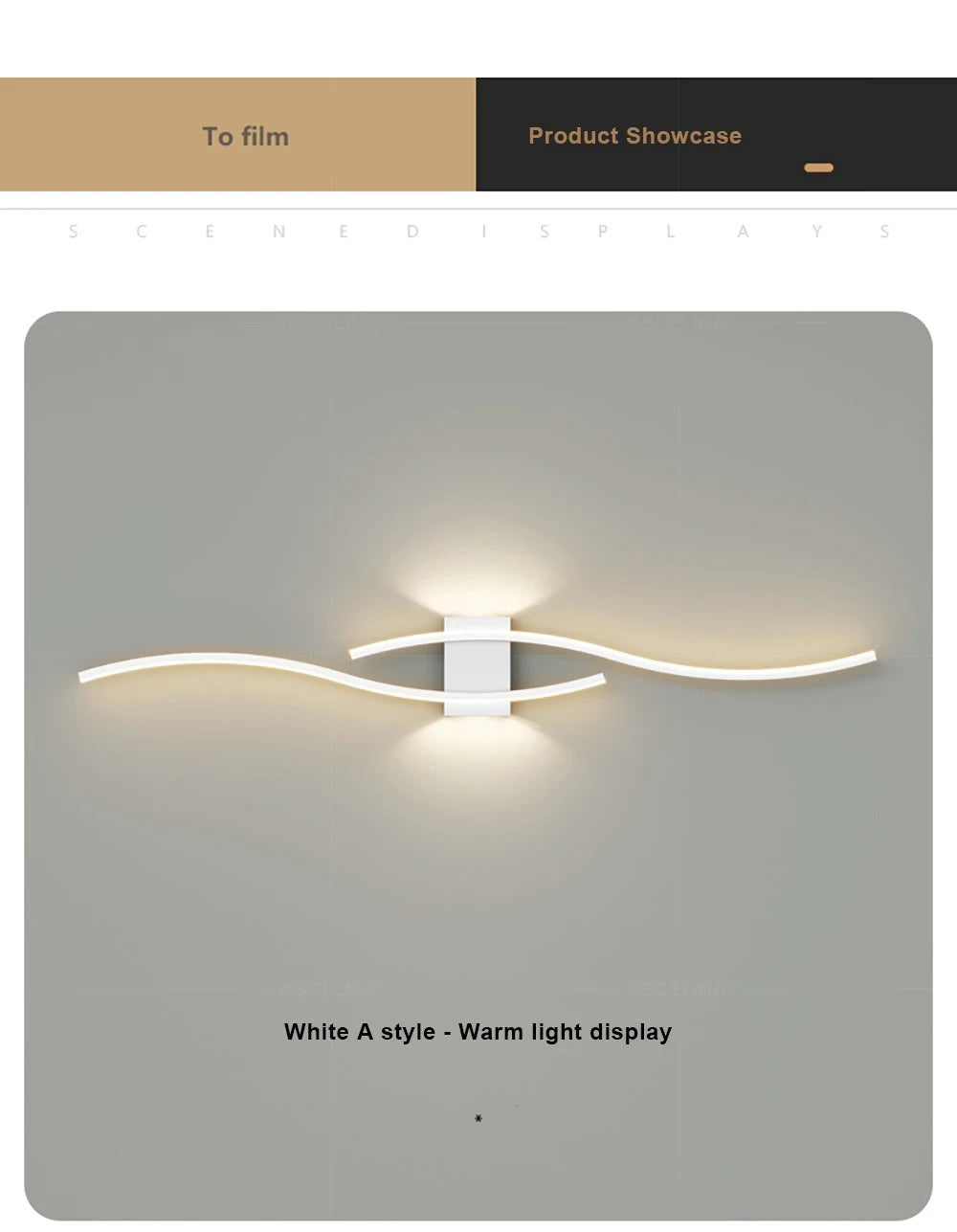 Modern LED Strip Wall Lamp Double Curve Remote Control Light Bedside Decor Black Gold Wall Sconces Living Room Bedroom Led Fixtu - Dreamy-Designs Store Online