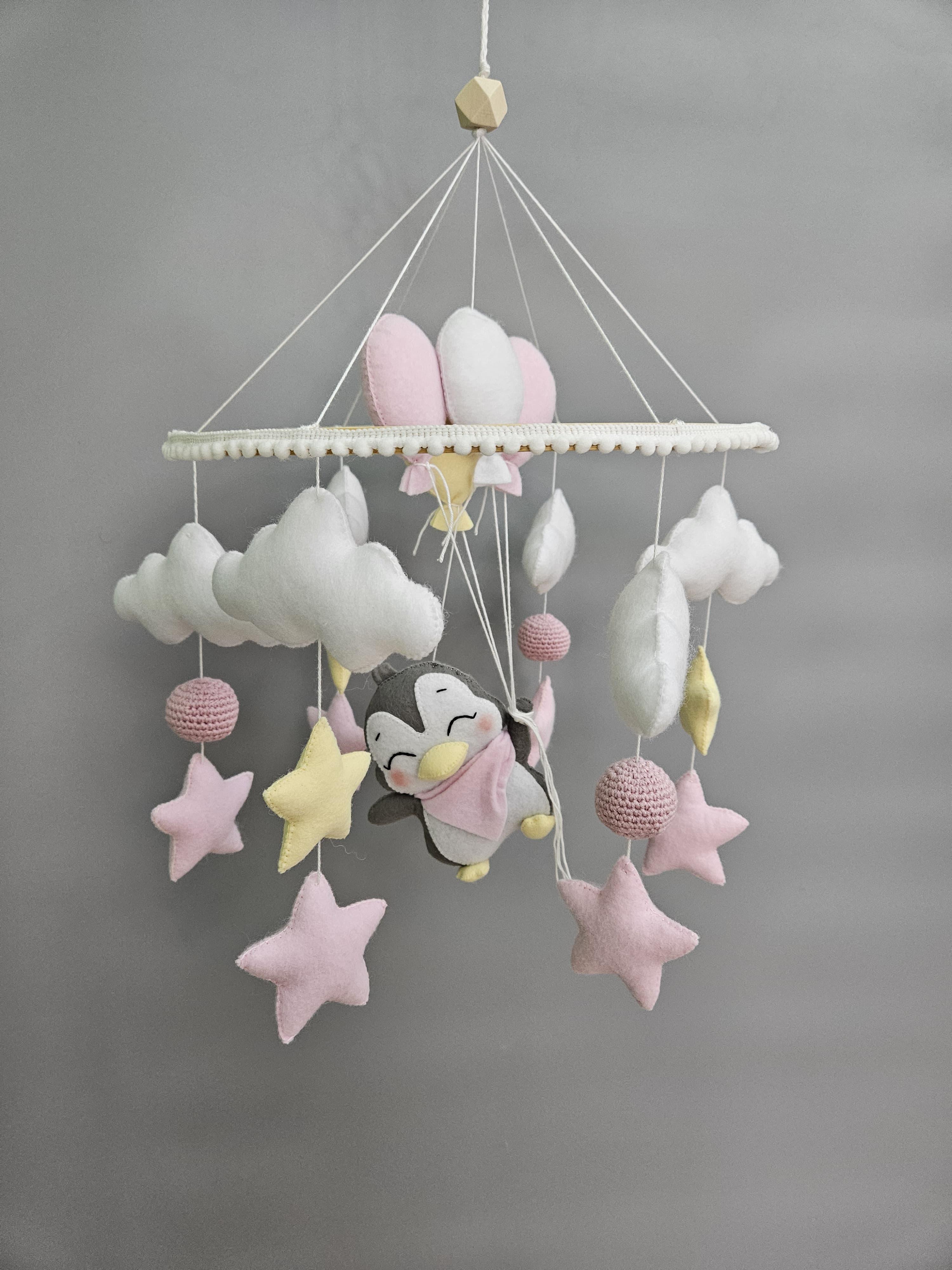 Handcrafted Penguin Mobile for Peaceful Sleep - Dreamy-Designs Store Online