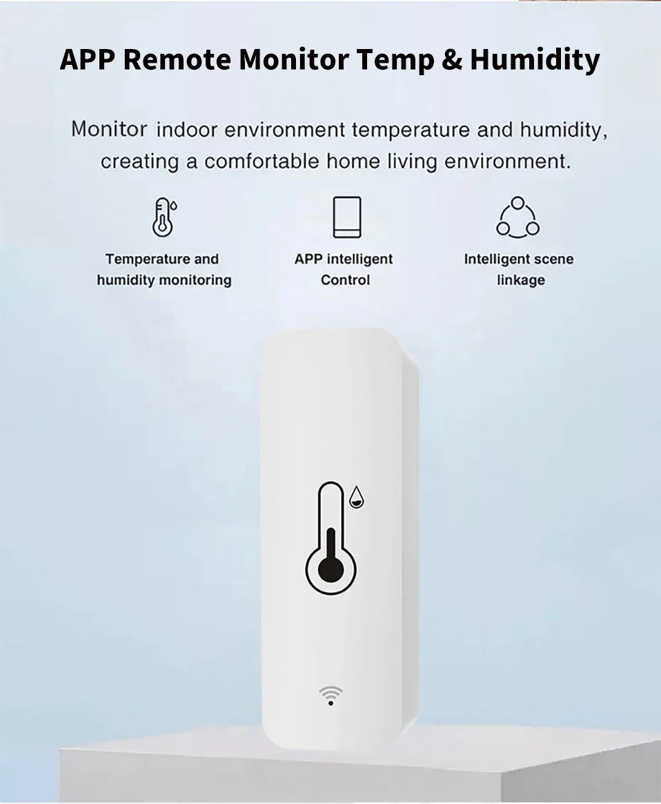 Tuya WiFi Smart Temperature Humidity Sensor Indoor Hygrometer Controller Monitoring Work with Smart Speaker Alexa Google Home