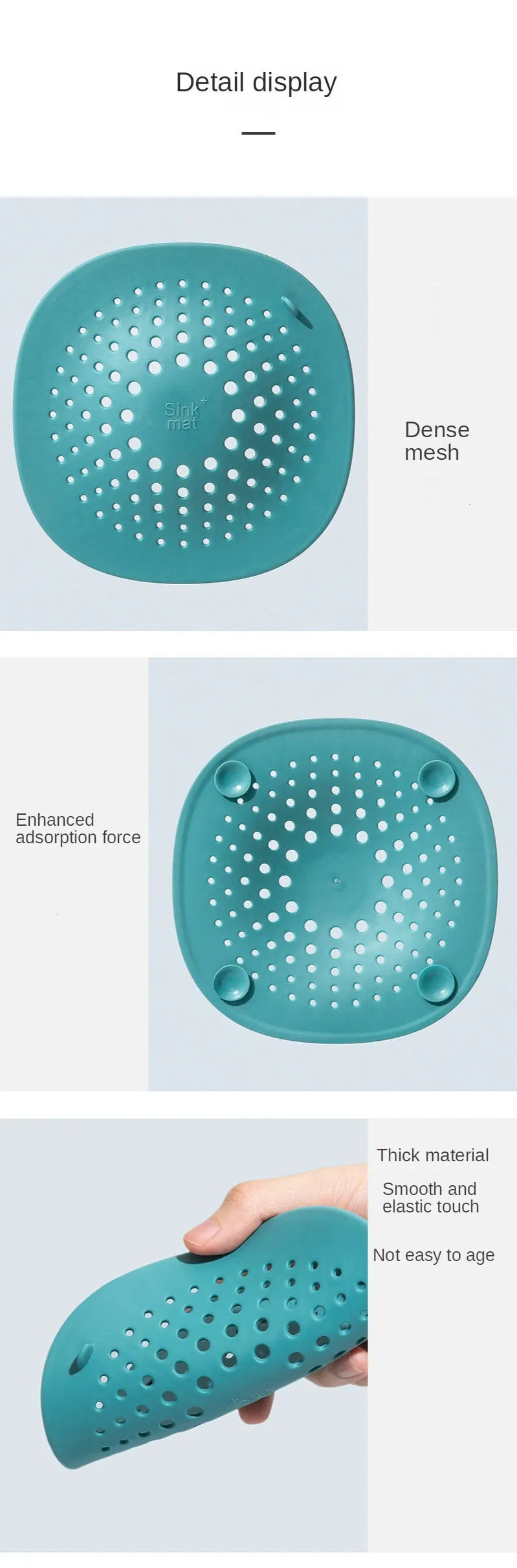 Silicone Hair Catcher (15cm) "Bathroom Sink Strainer; Kitchen Drain Filter; Shower Outfall Protector" (TPR Material / Easy Clean / Flexible) - Dreamy-Designs Store Online