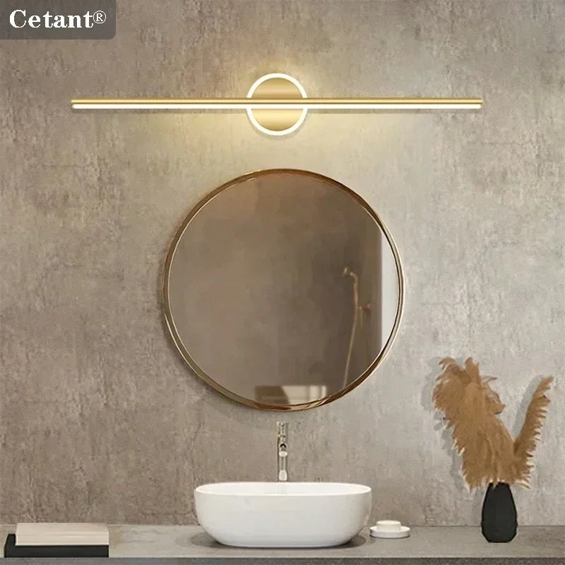 Modern LED Wall Lamp 40/60cm Mirror Light Bathroom Toilet Black Gold Long Strip Fixture Home Decor Led Lighting Lamps Lustre - Dreamy-Designs Store Online